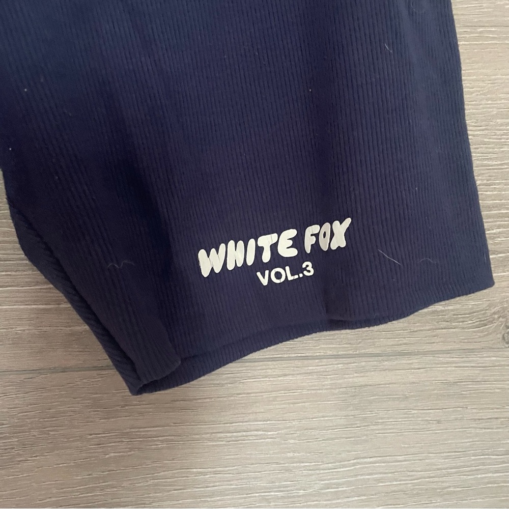 White Fox Ribbed Shorts - Picture 2 of 5